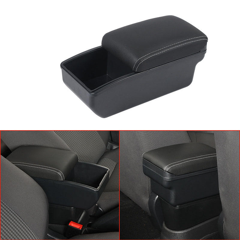 Universal Luxury Leather Car Armrest Box with USB Charger Cup Holder | Center Co<i></i>nsole Storage